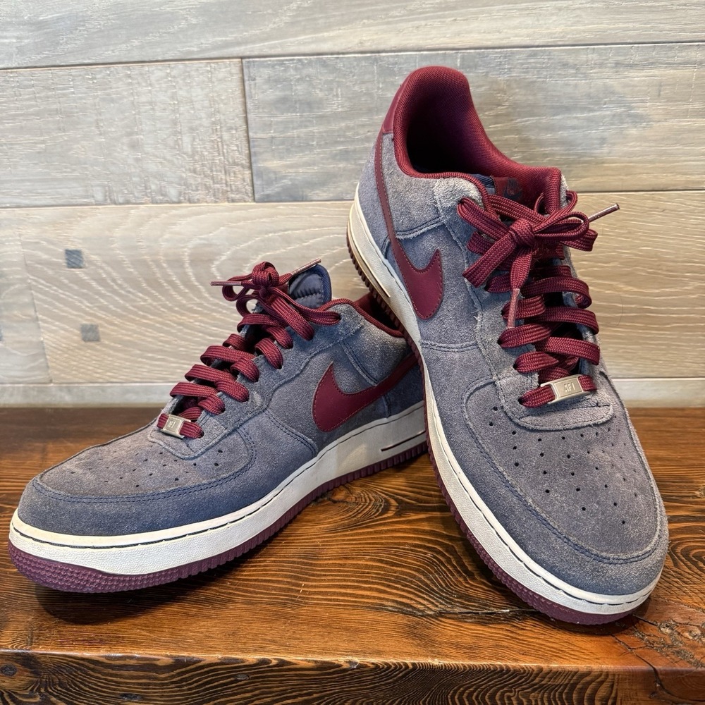 Nike Air Force 1 Men's 12 Low Midnight Navy Deep Garnet 488298-427 Blue